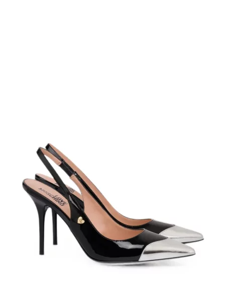 Iš natūralios odos bateliai Love Moschino slingback juoda