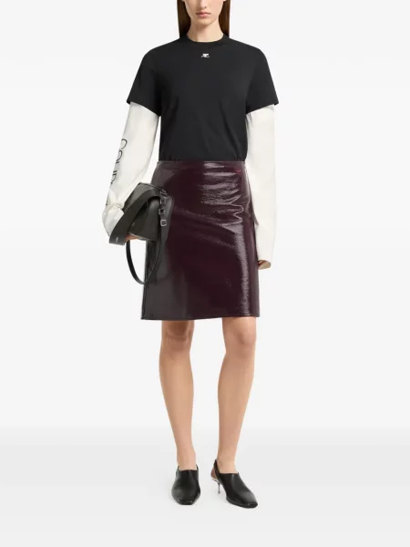 Tricou Courreges cu broderie negru