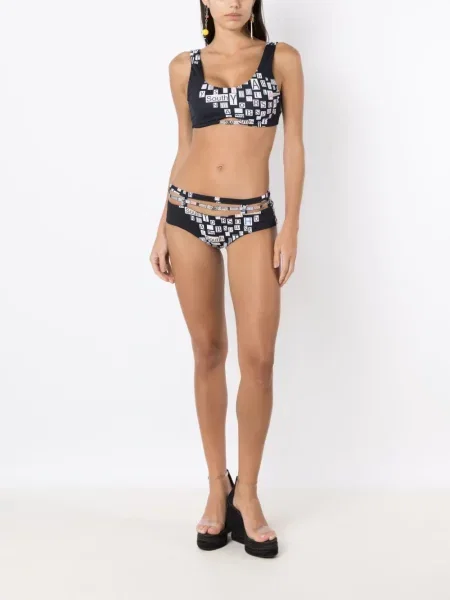 Raštuotas dirželis bikinis Amir Slama juoda