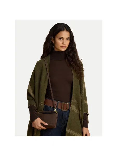 Kabelka LAUREN RALPH LAUREN Tmavo hnedá