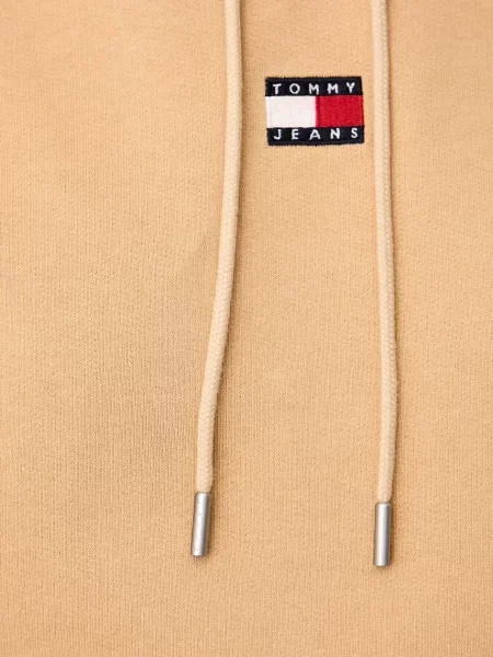 Суичър с качулка Tommy Jeans с качулка бежово