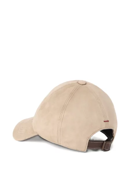 Șapcă Brunello Cucinelli cu broderie din piele de căprioară