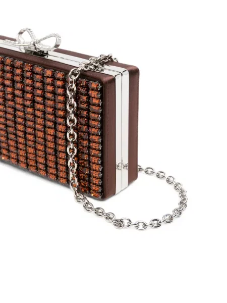 Clutch Self-portrait με φιόγκο καφέ