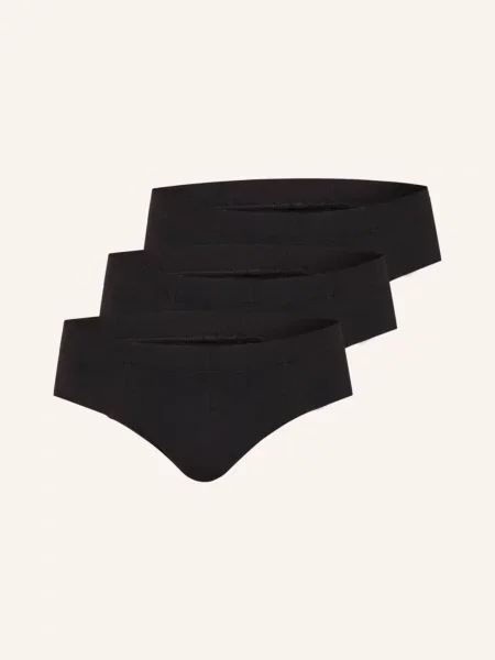 Schiesser Slipy 3 Szt. schwarz czarne