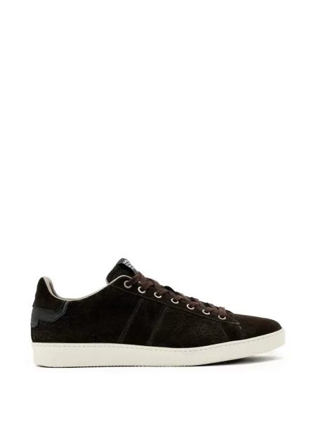 Sneakerși Allsaints cu șireturi din piele de căprioară maro