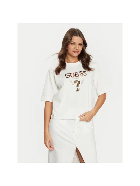 Guess Футболка Écru Boxy Fit
