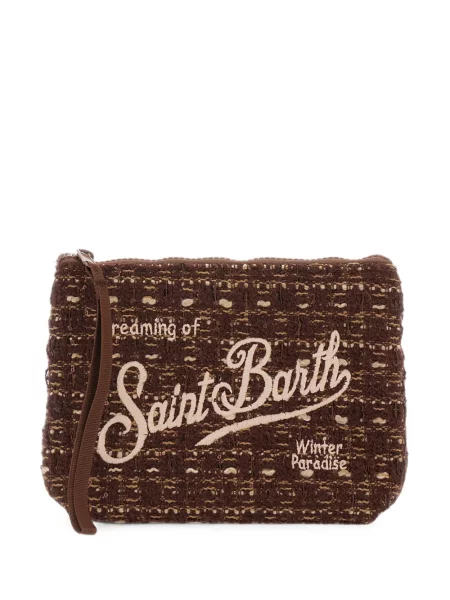 Geantă plic Mc2 Saint Barth cu broderie maro