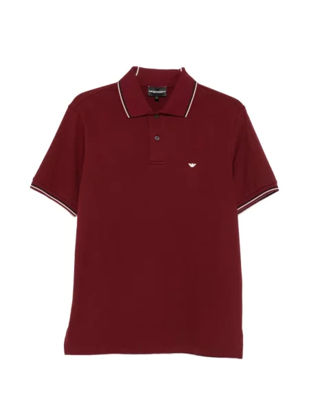 Tricou polo Emporio Armani cu autograf roșu