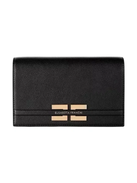 Torebka skórzana Elisabetta Franchi skórzana czarna