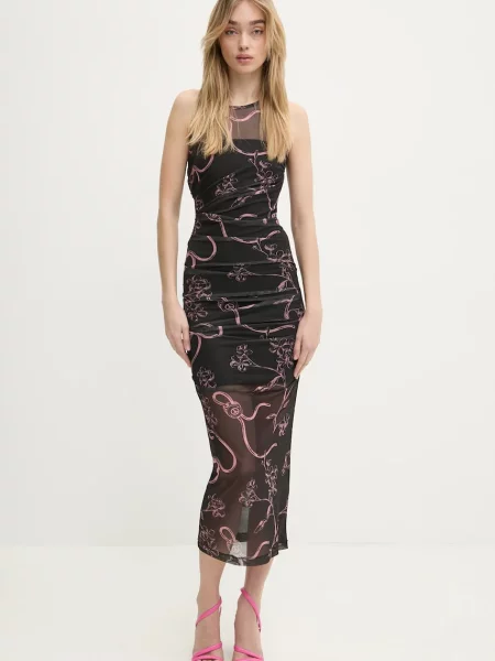 Moschino Jeans sukienka maxi dopasowana czarny