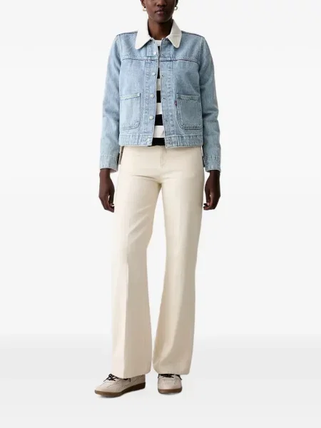 Gulerat vestă denim Levi's® cu decolteu în V de catifea cord albastru