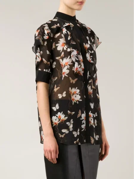 Φλοράλ μπλούζα Givenchy με σχέδιο μαύρο