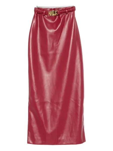 Fustă midi Rowen Rose până la genunchi roșu