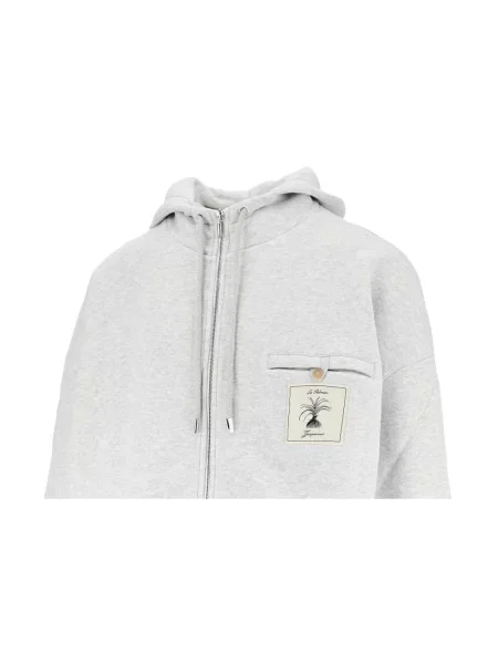 Bluza z kapturem Jacquemus z kapturem szara