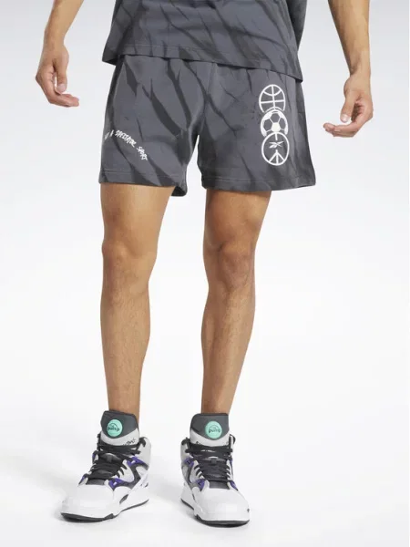 Reebok Športne kratke hlače Classics Block Party Shorts Siva črna