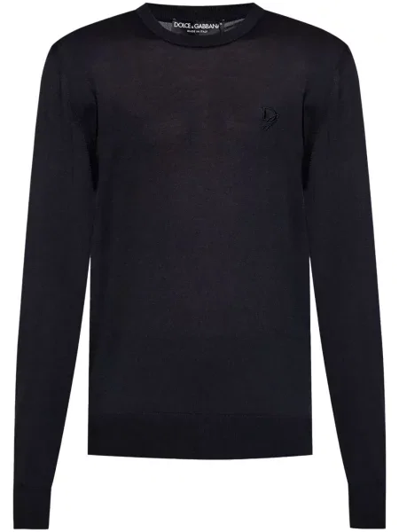 Pulover Dolce & Gabbana cu broderie albastru