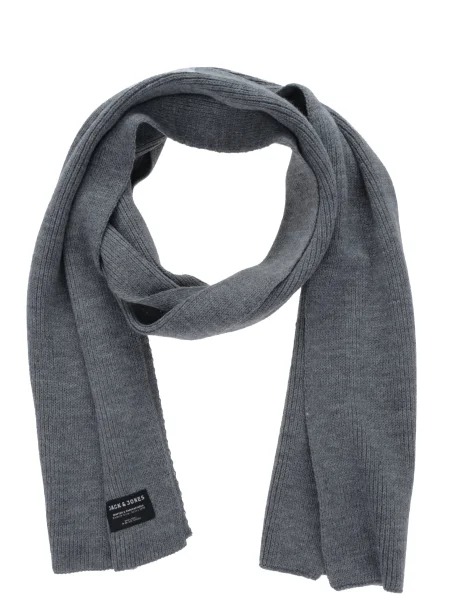 JACK & JONES Šál tmavosivá / čierna / biela sivá