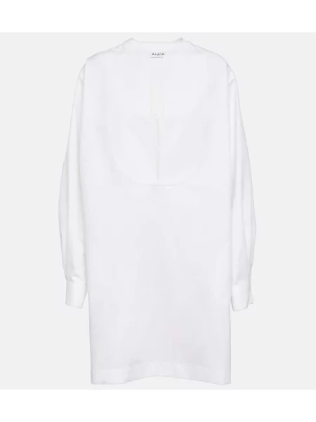Sukienka Alaïa popelinowa biała