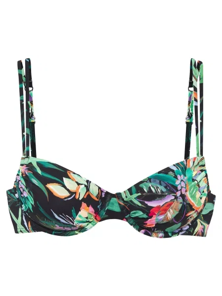 VENICE BEACH Sutien costum de baie verde smarald / lila / portocaliu negru