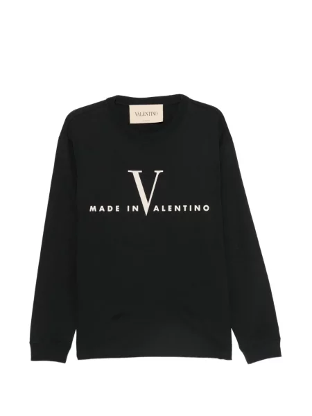 Lung tricou Valentino Garavani cu imagine negru