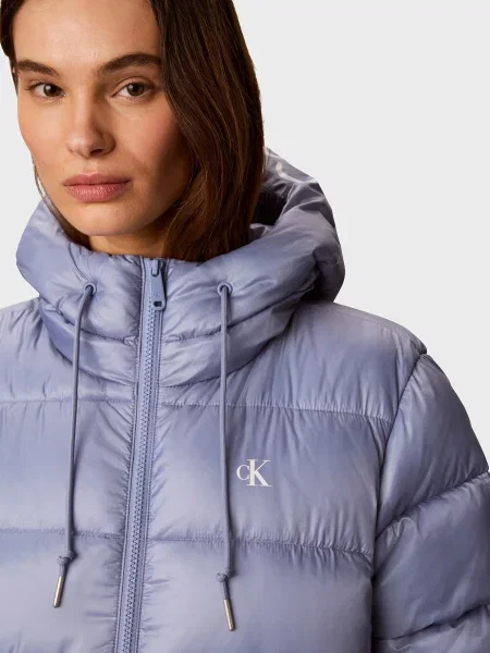 Джинсова куртка Calvin Klein Jeans з лого блакитна