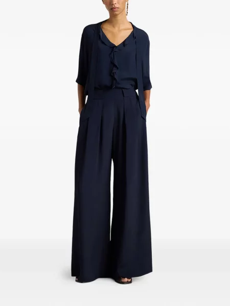 Spodnie palazzo Momoni plisowane niebieskie