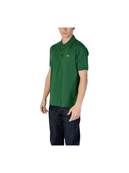 Lniana koszulka polo Lacoste z logo w miejskim stylu zielona