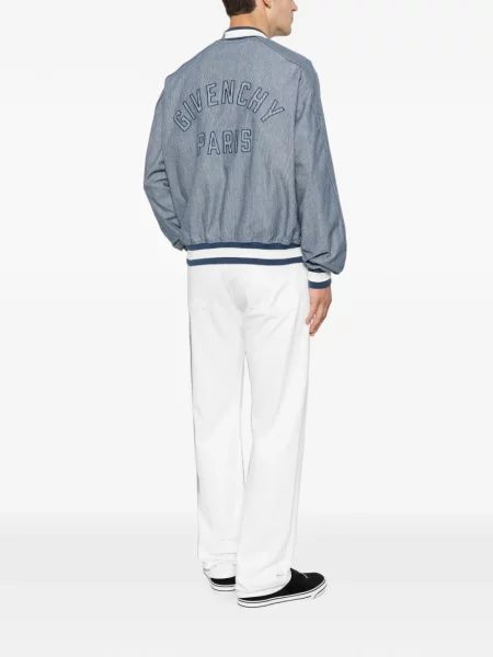 Geacă Givenchy cu broderie cu dungi albastru