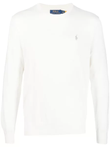 Siuvinėtas kašmyro megztinis Polo Ralph Lauren balta