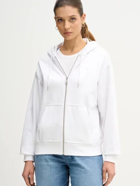 Calvin Klein Jeans bluza z kapturem gładka biały