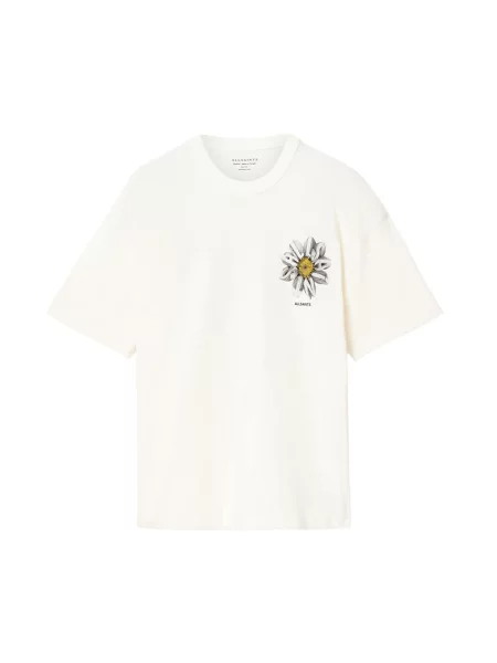 AllSaints Tricou PETALS galben / gri deschis / negru alb