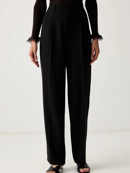 Twinset pantaloni pentru femei cu vâscoză negru