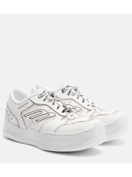 Sneakerși Balenciaga din piele cu platformă alb