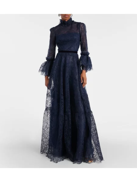 Rochie Costarellos din dantelă albastru