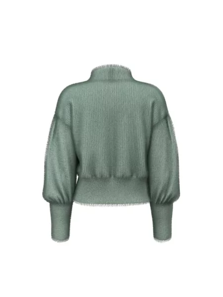 Sweter z golfem Guess do golfa zielony