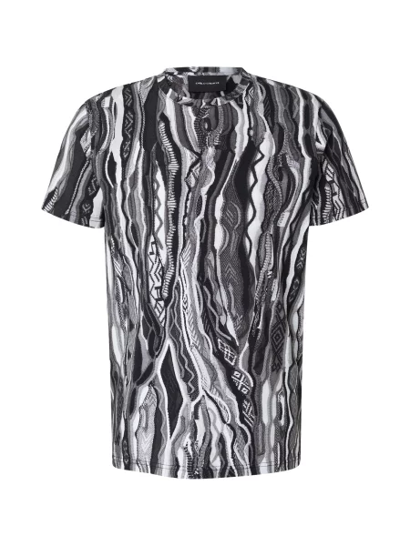 Carlo Colucci Tricou gri / pământiu / negru alb