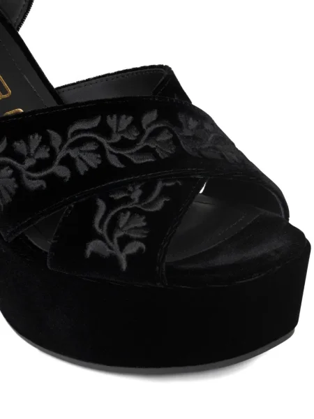Sandale Etro de catifea negru