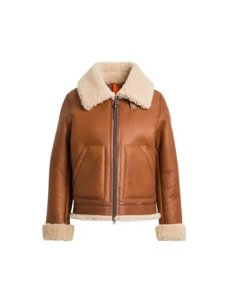 Kurtka skórzana Parajumpers brązowa