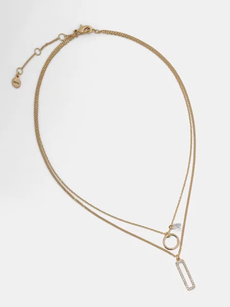 DKNY colier cu pandantiv pentru femei din metal