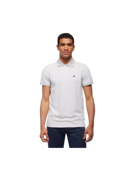 Koszulka polo Brooks Brothers z krótkim rękawem szara