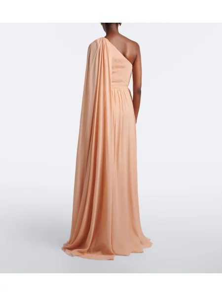 Rochie Elie Saab de mătase cu un umăr gol roz