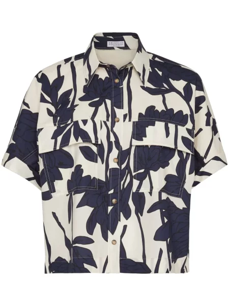 Cămașă Brunello Cucinelli cu imagine alb