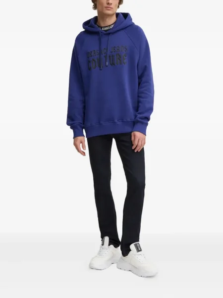 Hanorac cu glugă Versace Jeans Couture albastru