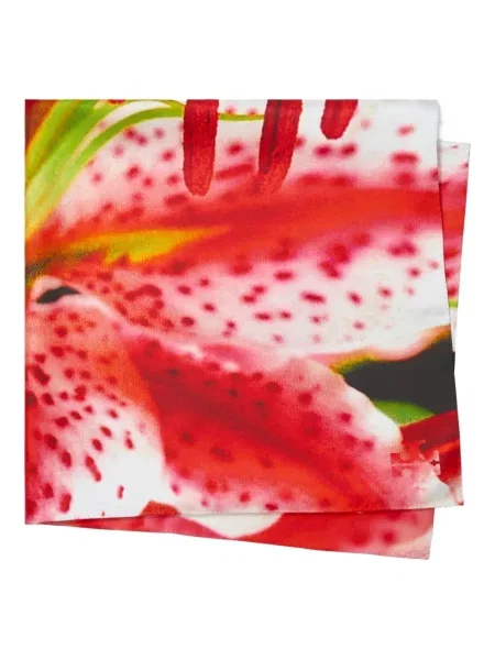 Fular Tory Burch de mătase roz