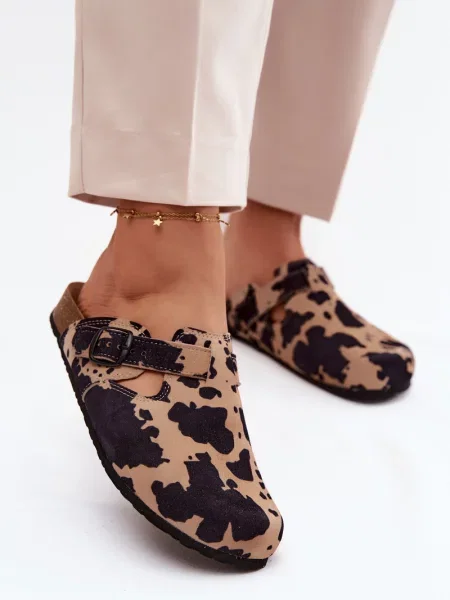 Papuci tip mules Zazoo din piele