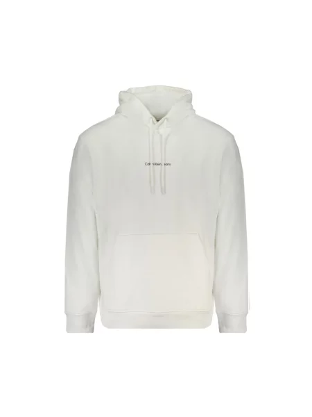 Bluza z kapturem Calvin Klein Jeans z kapturem biała