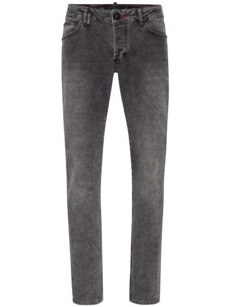 Blugi skinny Philipp Plein cu imagine cu model camuflaj skinny fit gri