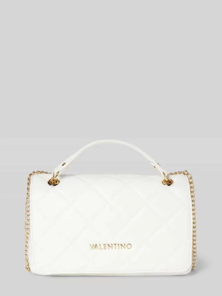 Lniana torebka crossbody Valentino Bags pikowana biała