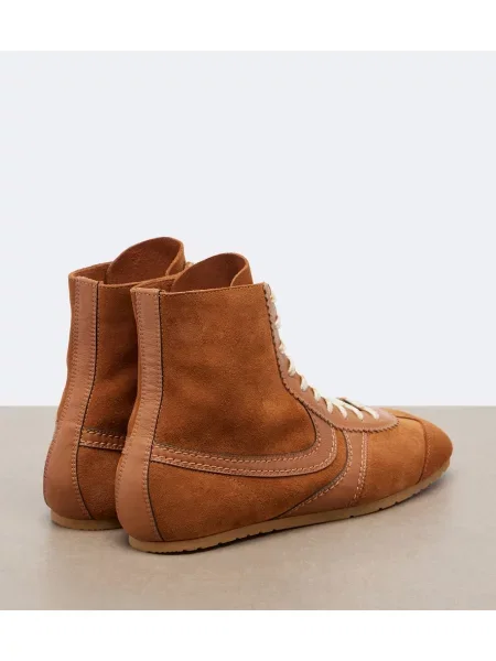 Top Dries Van Noten din piele de căprioară maro