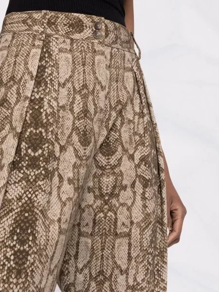 Sužene hlače Alberta Ferretti s printom smeđa